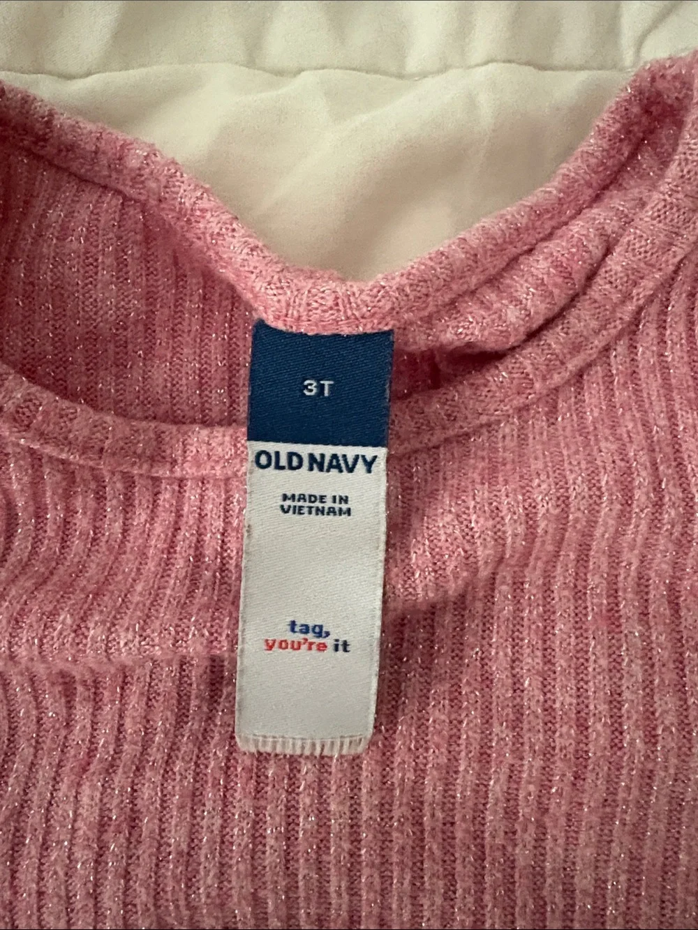 Old Navy Pink Ribbed Long-Sleeve Knit Dress for Girls